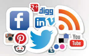 社交媒體圖標集合，包括 Facebook、Twitter、YouTube 和 Instagram。 — MacBook Pro M2 壁紙
