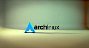 藍色3D Archlinux標誌在米色表面上，柔和照明。 — 桌面美學 壁紙