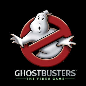 Ghostbusters 電子遊戲標誌，紅色圓圈內有一個驚訝的卡通鬼魂。 — 鬼 Rider 壁紙