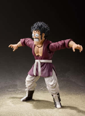 穿著紫色道服的戰士動漫動作人偶，表情強烈。 — 惡魔 壁紙