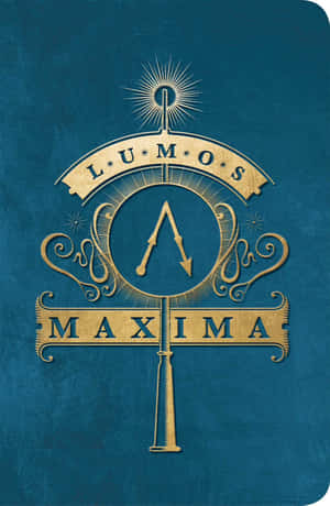 金色Lumos Maxima魔杖徽章在帶有紋理的青綠色背景上 — Infinix Xpad GT 壁紙