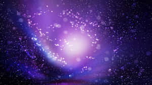 深邃太空中帶有發光星星和柔和散景光的紫色星系。 — 淺紫色動態圖片 壁紙
