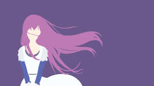 動漫女孩，長紫色頭髮，白色連衣裙，紫色背景。 — 東京喰種角色 壁紙
