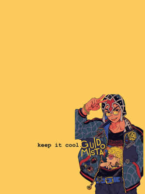 動漫角色戴頭盔穿外套做出和平手勢，附有文字 keep it cool。 — Kindle 壁紙