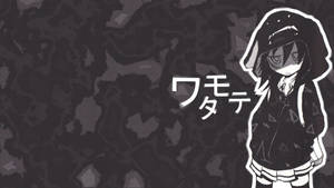 深色背景上帶有日文字樣和穿著連帽衫的動漫角色。 — 暗黑動漫 壁紙