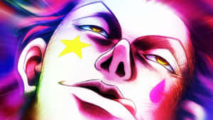 動漫角色面孔，帶有星星和眼淚，色彩鮮豔 — Hisoka GIF 壁紙