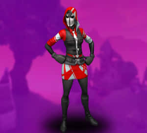 Fortnite 角色身穿紅、白、黑色服裝，雙手叉腰擺姿勢。 — 要塞英雄 大逃殺 壁紙