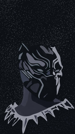 黑豹面具在單色數位藝術中的繁星夜空背景下。 — 漫威超級英雄 壁紙