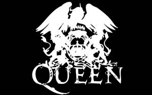 黑色背景上的白色Queen樂隊標誌 — 女王 GIF 壁紙