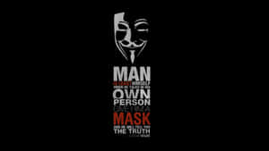 白色 Guy Fawkes 面具，附有奧斯卡·王爾德關於真相與面具的引言，置於黑色背景上。 — 鬼滅之刃面具 壁紙