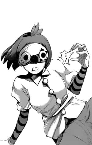 戴護目鏡的動漫女孩拿著星形物體，表情興奮 — Galaxy Tab Active5 Pro 壁紙