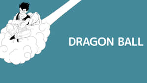 動漫角色在雲上，帶有Dragon Ball文字，背景為青綠色 — 藍天 壁紙