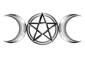 圓圈內的五角星，兩側各有一個新月。 — 暮光 壁紙