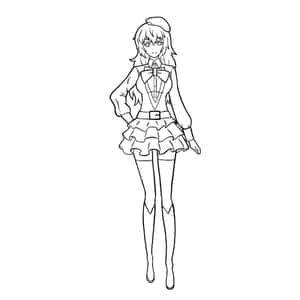穿著荷葉邊服裝和貝雷帽的動漫女孩，站著，手叉腰。 — Xxxtentacion 動漫 GIF 壁紙