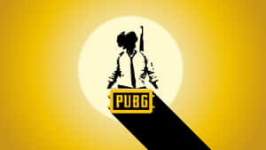 PUBG遊戲標誌，黃色漸變背景上有士兵剪影。 — 凌志標誌 GIF 壁紙