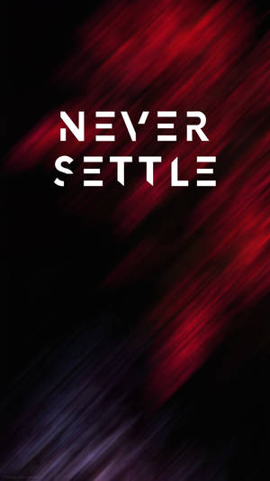 紅色運動模糊背景上的勵志文字 never settle。