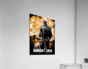 Rainbow Six Siege 海報，展示一名士兵在熾熱背景下手持破門工具。 — 虹彩六號：圍攻行動 壁紙