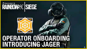 遊戲角色Jager身穿戰術裝備交叉雙臂，Rainbow Six Siege的宣傳藝術。 — 虹彩六號：圍攻行動 壁紙