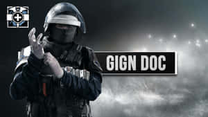 身穿戰術裝備的GIGN DOC警察在煙霧中發出信號。 — 惡魔彩虹六號圍攻 壁紙