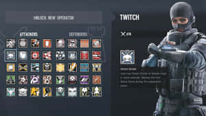Twitch 操作員在戰術遊戲介面中手持電擊無人機。 — 虹彩六號：圍攻行動 壁紙