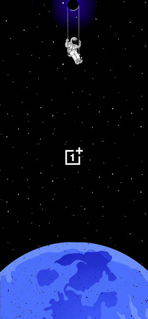 太空人在太空漂浮於藍色星球之上，上方有發光環。 — iPhone 16 Pro Max 壁紙