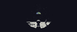 月球上的太空人看著星空中的地球 — 太空人 壁紙