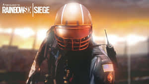 夕陽下戴著美式足球頭盔的Rainbow Six Siege操作員 — 虹彩六號：圍攻行動 壁紙