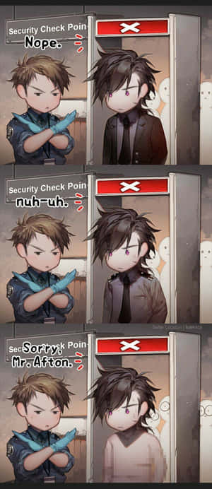 保安人員在設有紅色X標誌的檢查站拒絕一名男子進入。 — Honor Play 80 Pro 壁紙