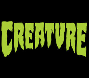 黑色背景上青檸綠色滴落文字拼出creature — 滑板 壁紙