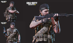 Call of Duty 遊戲藝術中身穿戰鬥裝備的士兵瞄準步槍。 — 使命召喚 壁紙