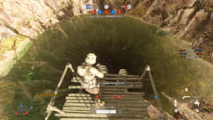 士兵在木橋上瞄準敵人（電子遊戲） — 星際大戰 壁紙