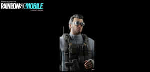 Rainbow Six Mobile角色身穿戰術裝備，戴著護目鏡，背景為黑色。 — 虹彩六號：圍攻行動 壁紙