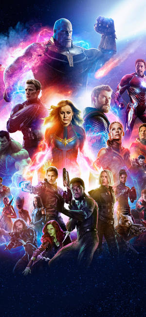 Marvel 超級英雄和反派在宇宙戰鬥場景中。 — 超級英雄 壁紙
