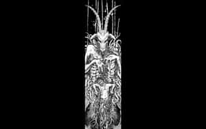 一個有角的怪物惡魔，用骷髏般的手和觸手吞噬一個人形。 — 超自然 GIF 壁紙