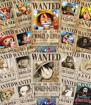 來自動漫《ONE PIECE》的通緝令， featuring 路飛和娜美等角色。 — Galaxy Z Fold 6 壁紙