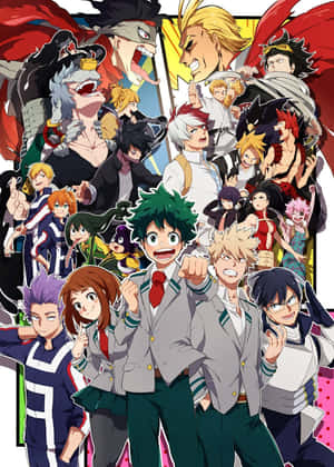 My Hero Academia 動漫角色穿著校服，英雄式地擺出姿勢。 — 超級英雄 壁紙