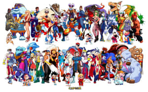 色彩繽紛的動漫風格Capcom電子遊戲角色 — 動漫打鬥 壁紙