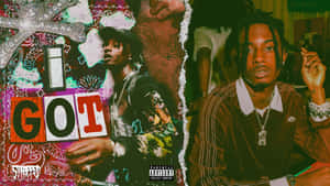 饒舌歌手的專輯封面，帶有粗體文字和塗鴉元素。 — Playboi carti GIF 壁紙