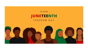 插圖中的多元化黑人群體慶祝 Juneteenth Freedom Day。 — 星期五的13日 壁紙