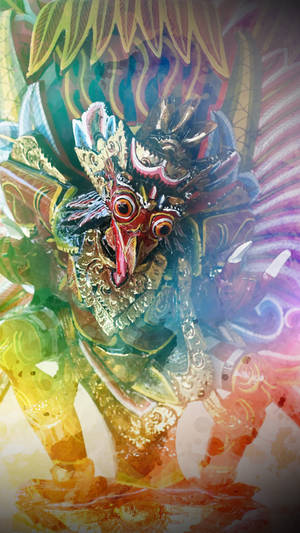 色彩繽紛的神話巴龍生物，配有金色盔甲和彩虹翅膀。 — 惡魔彩虹六號圍攻 壁紙