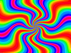 鮮豔的彩虹漩渦匯聚成一個催眠的中心漩渦。