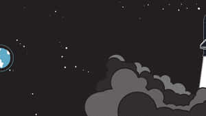 火箭發射至太空，地球和星星清晰可見。 — 太空美學 GIF 壁紙