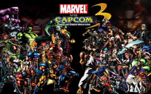 《Marvel vs Capcom 3》遊戲封面，英雄與反派準備戰鬥。 — 漫威超級英雄 壁紙