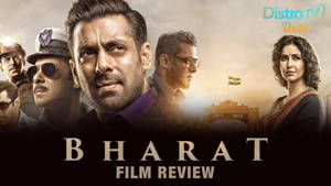 電影《Bharat》的評論海報，展示演員、印度國旗和地標。 — 電影 壁紙