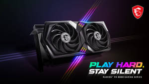 MSI Radeon RX 6000遊戲顯示卡，配備RGB燈光和雙風扇。 — 1080x2400 壁紙