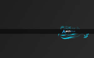深灰色背景上帶有藍色花卉漩渦的 Arch Linux 標誌。 — 凌志標誌 GIF 壁紙
