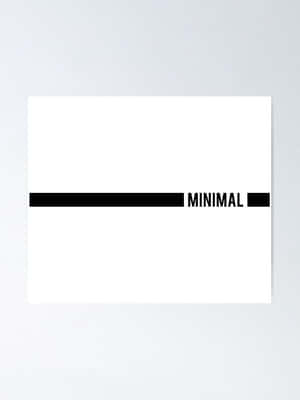 一張極簡海報，白色背景上以黑色文字寫著「minimal」。 — 極簡美學 壁紙