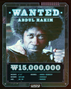 Abdul Hakim的通緝海報，以賽博龐克風格顯示賞金和犯罪細節。 — Apple Watch Ultra 壁紙