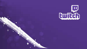 一把帶有粒子的發光白色劍劃過紫色 Twitch 標誌背景。 — 主畫面 壁紙