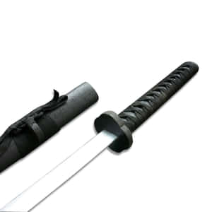 黑色手柄武士刀連刀鞘，白色背景 — 劍 壁紙
